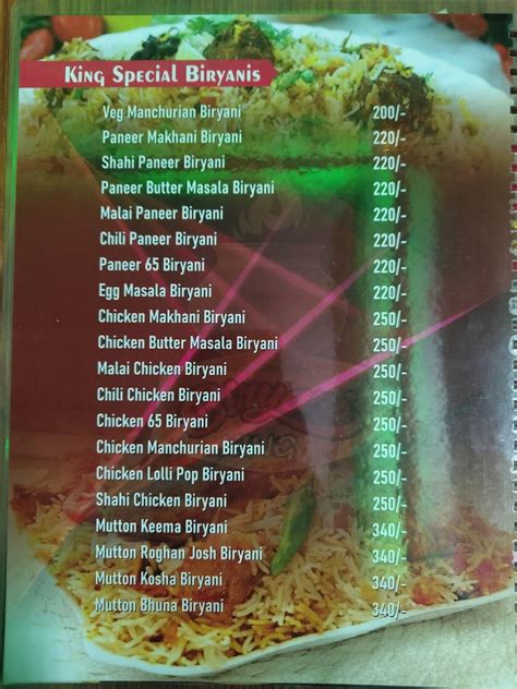 Menu At Biryani King Guwahati