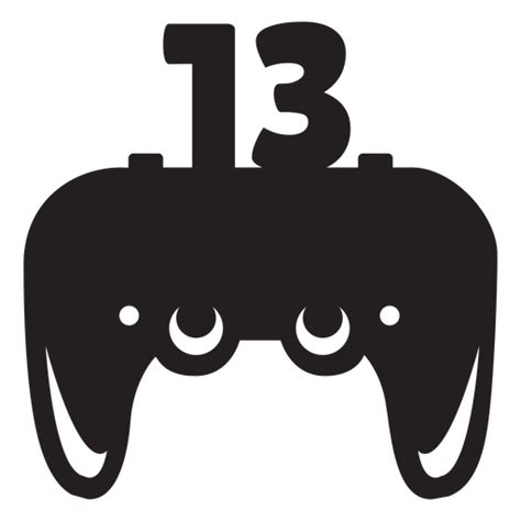 Diseño Png Y Svg De Controlador De Juego Negro Con El Número 13 Para Camisetas