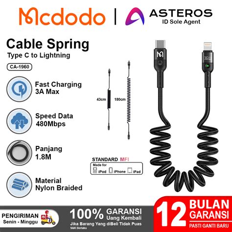 Jual Mcdodo Kabel Spring For Iphone Type C To Lightning Fast Charging