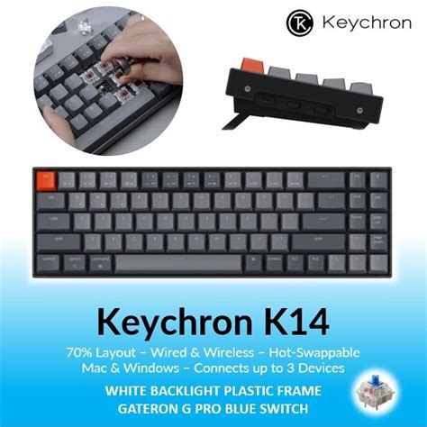 Jual Keychron K Hot Swappable White Backlight Mechanical Keyboard Blue Switch Shopee