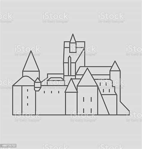 Bran Castle Line Illustration Stock Illustration Download Image Now