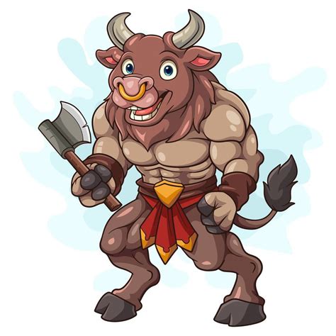 Cartoon Minotaur On White Background 40300619 Vector Art At Vecteezy