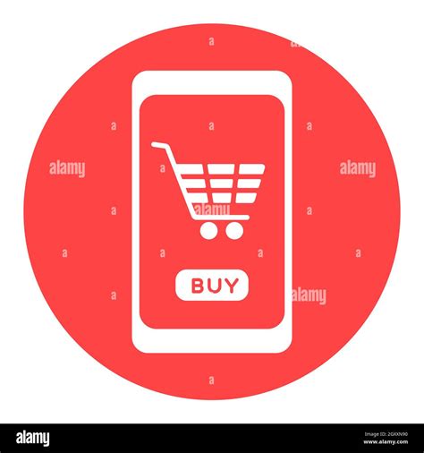 Mobile Phone Shopping Or Online Shopping With Cart Flat Vector White