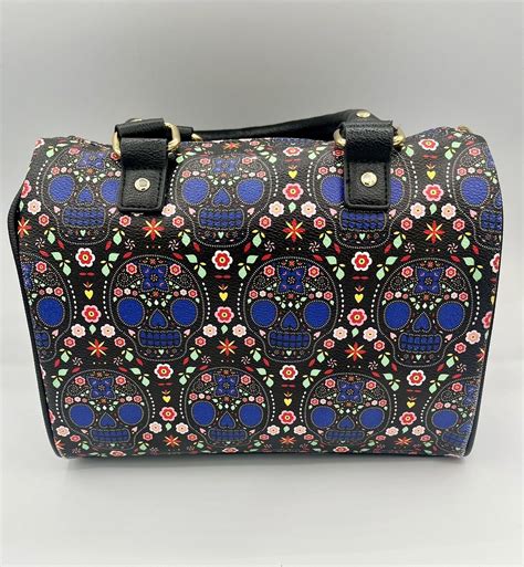 Loungefly Sugar Skull Day Of The Dead Barrel Bag With Gem