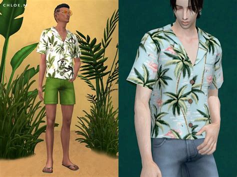 Chloemmm S Chloem Resort Style Blouse Male Sims Sims Male