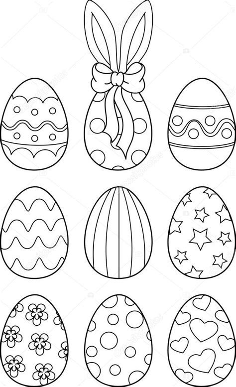 Easter Eggs Coloring Page Stock Vector Malyaka Kleurplaten