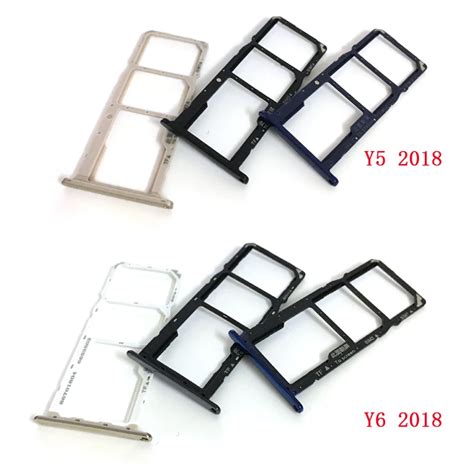 New Sim Card Tray For Huawei Y5 2018 Y6 Prime 2018 Sim Card Tray Slot Holder Replacement Part