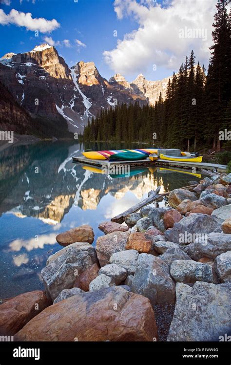 Moraine Lake Banff National Park Alberta Canada Hi Res Stock