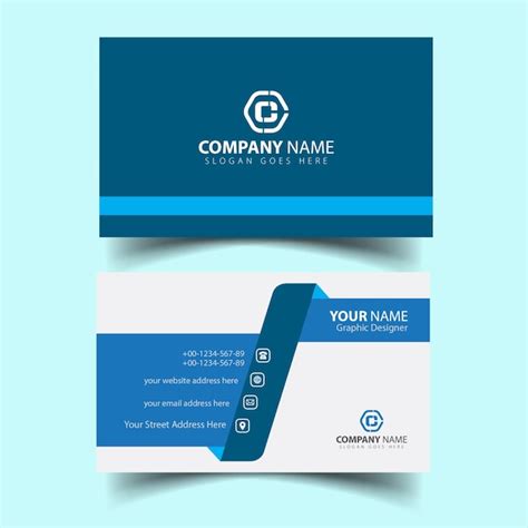 Premium Vector Blue Business Card With Black Background