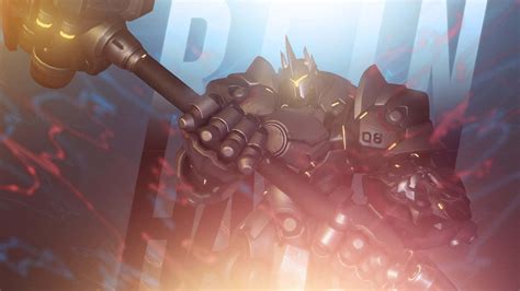 Download Reinhardt Unleashes His Power In Overwatch Wallpaper