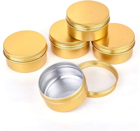 Qixivcom 6 Packs 3 Oz 90ml Screw Top Metal Tins Aluminum Tin Cans Metal Steel Tins