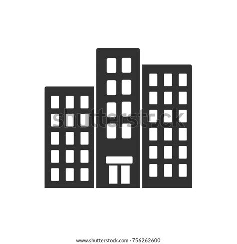 Highrise Building Monochrome Icon Stock Vector Royalty Free 756262600