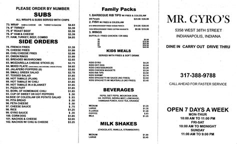 Mr Gyros Menu Menu For Mr Gyros West Indianapolis Urbanspoonzomato