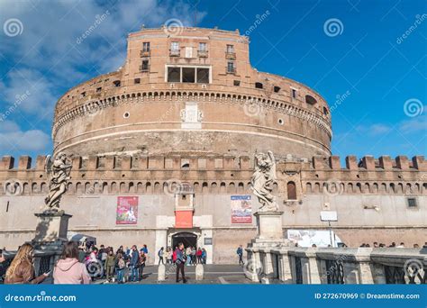 Entrance To Mausoleum Of Hadrian Usually Known As Castel Sant Angelo