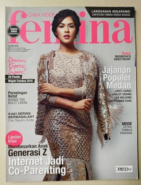 Jual Majalah Femina 26 November 2016 Cover Raisa Di Lapak Hermawan