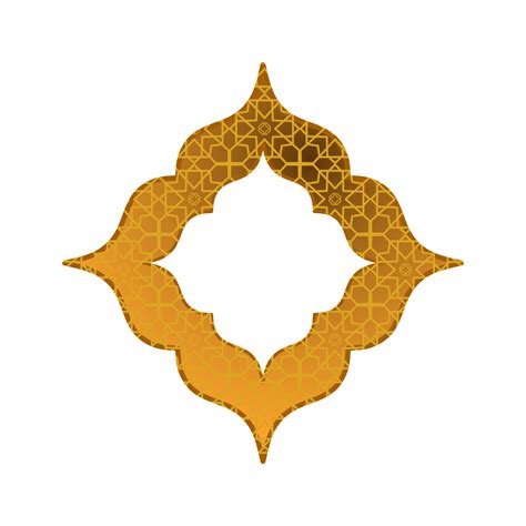 Gold islamic frame with pattern 14576404 PNG