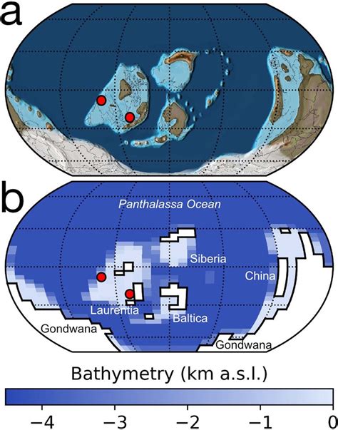 Latest Ordovician Paleogeography A Latest Ordovician Ma