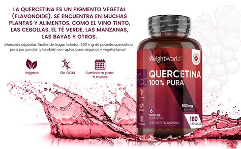 Quercetina 500mg 180 Cápsulas Extracto de Flores de Saphora Japónica