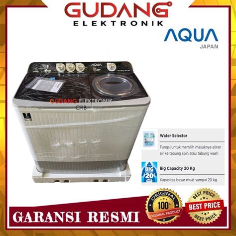 Jual MESIN CUCI AQUA 2 TABUNG QW 2070 HT TWIN TUB AQUA QW2070HT 20KG