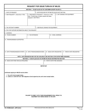 Fillable Online Knox Army Fk Form Request For Issue Turn In Of