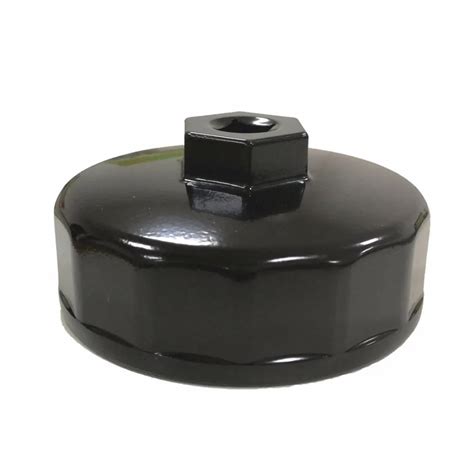 Aluminum Black 74mm 14 Flute Oil Filter Wrench Cap Housing Tool Socket