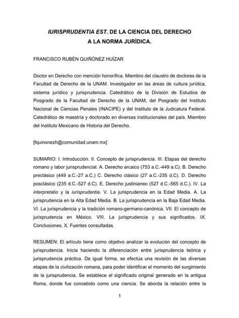 Iurisprudentia Est De La Ciencia Del Derecho A La Norma Jurídica Pdf Caso De Ley Ley Romana