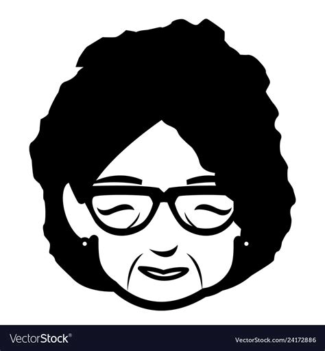 Cute Grandmother Head Avatar Character Royalty Free Vector