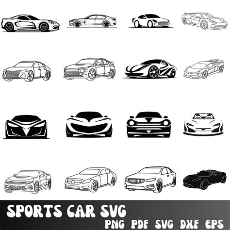 Car Svg Bundle Retro Car Silhouette Svg Sports Car Svg Classic Car