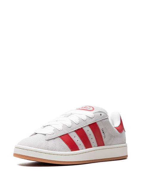 Adidas Originals Campus S Crystal White Better Scarlet Trainers In