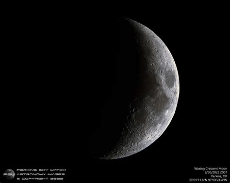 Waxing Crescent Moon Rastrophotography