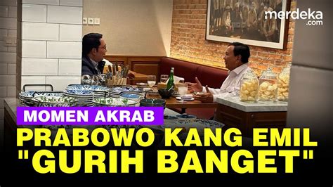 Momen Prabowo Undang Ridwan Kamil Makan Malam Dibawakan Benda Spesial