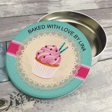 Personalised Cake Tin Biscuit Tin Cookie Box Snack Treat Etsy