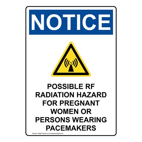 Portrait OSHA Possible RF Radiation Sign With Symbol ONEP 33232