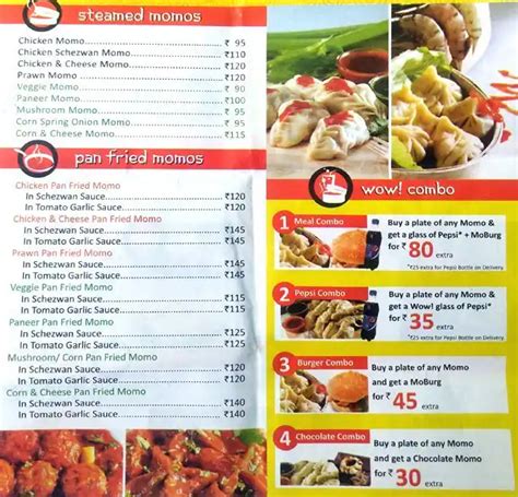 Wow Momo Menu Menu For Wow Momo Greater Kailash 1 Gk1 New Delhi