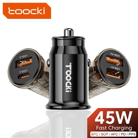 Toocki Cargador De Coche USB C Dispositivo De Carga R Pida 45W 24V 5A