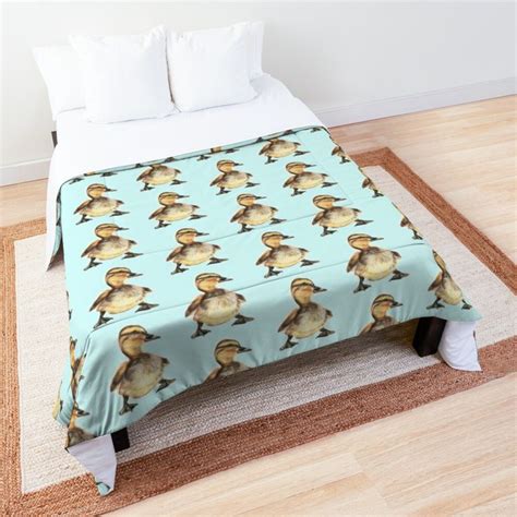 Cute Small Duckling Colored Pencil Drawing Comforter For Sale By