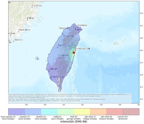 Erdbeben M5 3 Taiwan 11 Juni 9 33 Uhr