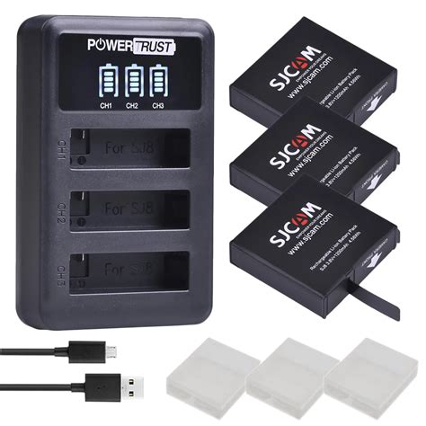 Batterie Li ion Rechargeable 3x1200mAh avec chargeur USB à 3 canaux