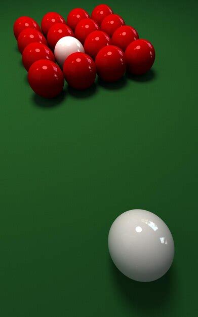 Premium Photo Billiard Game With A Square Of Red Balls And A White One