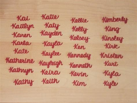 Handwritten K Names Choose Your Name Beginning With K Etsy