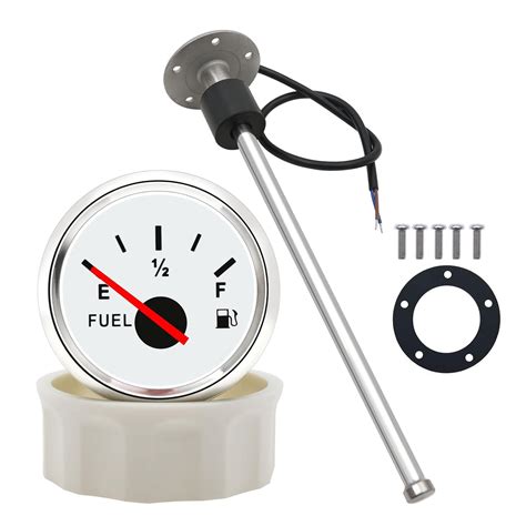 Kaolali Fuel Level Sensor With Fuel Gauge Boat Fuel Transmitter Stainless Steel Water Level