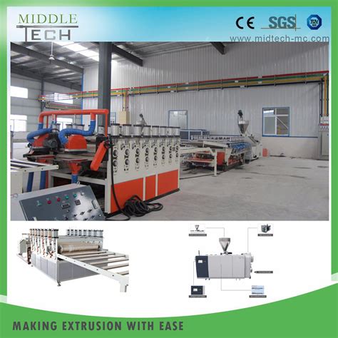 Plastic Extrusion Line For WPC PVC Crust Skirting Foam Board Extrusion