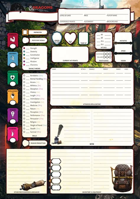 Printable Character Sheet Dnd Printable Word Searches