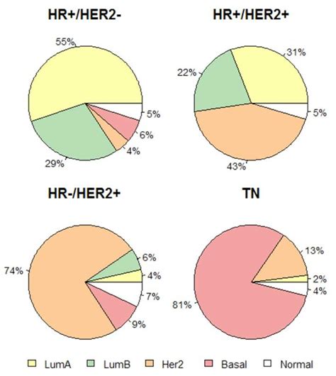 Distribution Of The Pam50 Intrinsic Subtypes Within Each Ihc Based Group Download Scientific