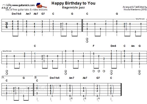 Happy Birthday Guitar Fingerstyle Easy Theo Yancey