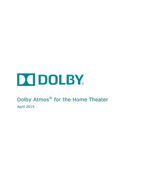 Dolby Atmos for the Home Theater