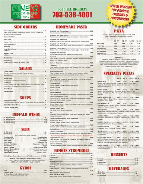 Pines Pizza Menu Flyer Design By Pulsargraphics On Deviantart