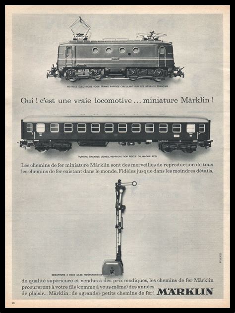 Publicité Jouet Ancien Train Electrique Marklin locomotive vintage ad