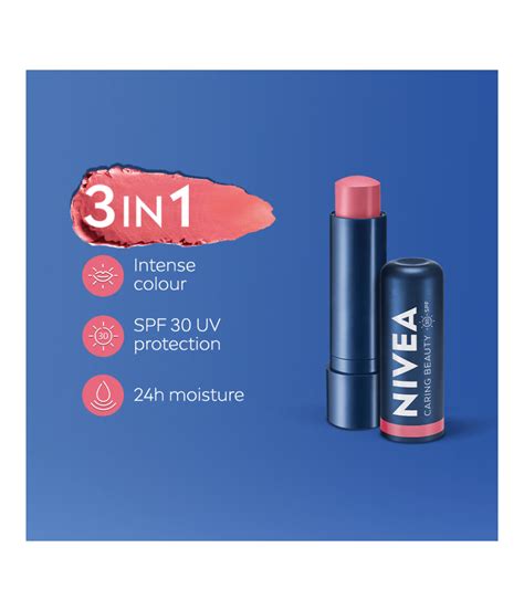 93408 Nivea Lip Caring Beauty Rose Lip Balm