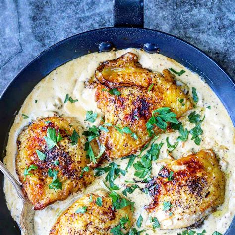 Delicious Chicken Thighs In A Creamy Mustard Sauce The 2 Spoons